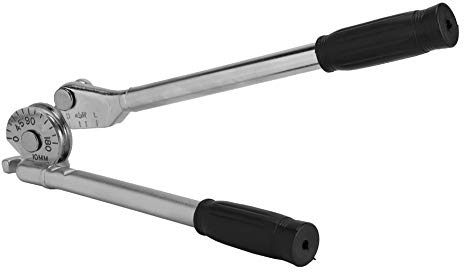 DUIMIMI 180° handhållet rörbockningsverktyg för koppar-, aluminium-, stål- och mjuka järnrör, 3/8” (10 mm), metallbockare, bockning med vinkelskala för broms, rörledning (370 mm 3/8 10 mm)