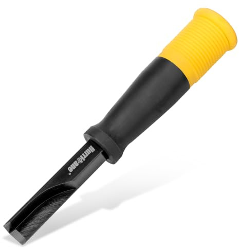 HURRICANE 12mm Corner Chisel, 90° Square Mortise Chisel for Door Hinges, Strike Plates & General Woodworking, Right Angle Wood Chisel with Metal Strike Cap & Ergonomic Grip