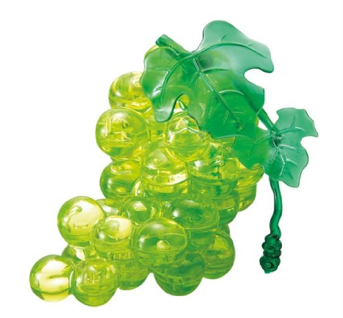 Crystal Puzzle | 3D Trauben Grün | Transparentes Design | 46 Teile | Bausatz für Kinder und Erwachsene | HCM Kinzel