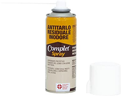 SIGILL, Complet, Antitarlo Fungicida Inodore, Disinfestante Protettivo contro i Tarli e i Funghi del Legno, Certificato come Presidio Medico, 100% Made in Italy, Bomboletta Spray 200 ml