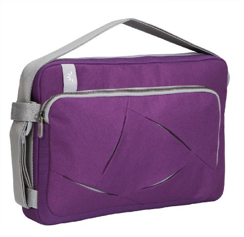 Netbookväska nylon lila/grå 30 cm