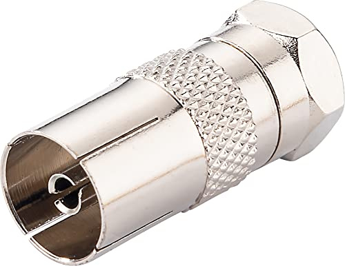 SCHWAIGER Adapter (F-Stecker auf DIN-Buchse) Silber