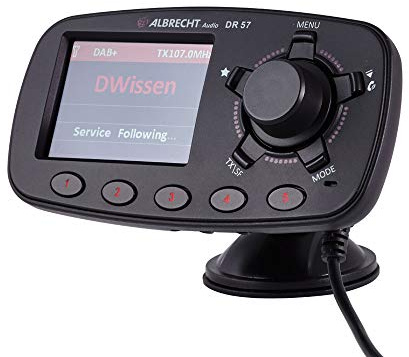 ALBRECHT 27257 Dr 57 Voiture Radio Dab + Adaptateur (DLS) avec kit Mains-Libres Bluetooth Noir