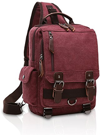 FANDARE Unisexo Bolso Pecho Lienzo Bolsos de Hombre Sling Crossbody Bag Mujer Bolsos Cruzados Bandoleras Cruzada Mochilas para Viaje Deportes Gimnasio Senderismo Ciclismo Montañismo