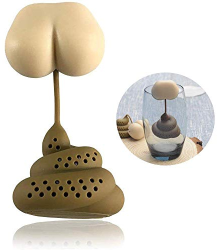 TBWHL Divertida bola de infusor de té de hojas sueltas, de silicona de grado alimenticio, con forma de taburete de té caliente, filtro de bola