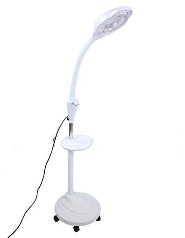 Lampe sur pied à grossissement 8X, lampadaire grossissant avec base pivotante à LED, idéale pour la lecture, les loisirs, l'artisanat, l'établi(UE)