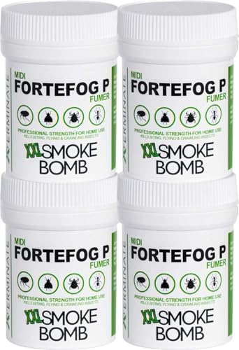 Xterminate Flea Bombs for the Home 16g x 4 Up to 550m3 Coverage per Fumer Kills Fleas Bed Bugs Carpet Moths Cluster Fly Silverfish Carpet Beetle and more XXL Smoke Bomb Fogger HSE Approved (16g x 4)