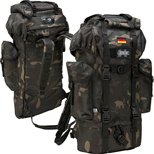 BWuM Bundeswehr Kampfrucksack 65L + Patch & Flagge, Farbe: Darkcamo