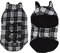 Hunde Mantel Teddyfleece Winterjacke schwarz Weiss kariert Hundemantel Hundebekleidung Jacken Kragen Jacke Hundejacke Hundeweste Wintermantel Parka warm Hundekleidung Steppjacke (L)