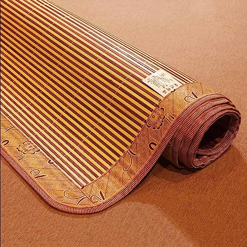 Stuoie Di Sonno Di Estate Pieghevole Tappetino Estivo In Bambù Carbonizzata Su Due Lati Per Il Sonno Estivo, Stuoia Bambu Letto Liscio E Traspirante Per Il Soggiorno, 4 Dimensioni ( Size : L195xW150cm