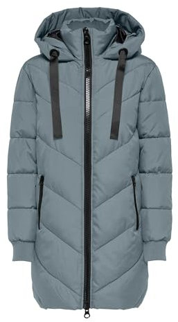 JDY Damen Steppjacke JDYSkylar Padded gesteppter Kurzmantel mit Kapuze 15207784 Chateau Gray/Black S