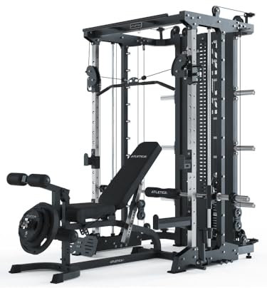 ATLETICA KSK Multipresse Set | Score | Set aus KSK Multipresse & X-Bench Hantelbank mit Optionen für Arm- und Beintraining | 2 x 90 kg Weight Stack