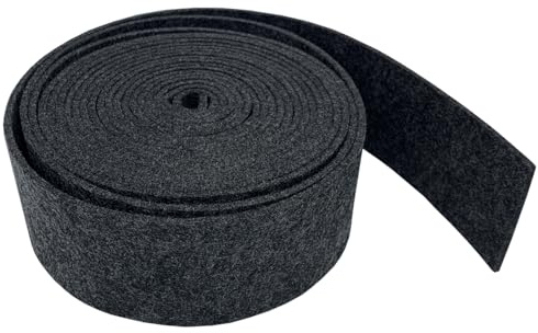 aufodara Rotolo di feltro, 5 cm x 500 cm, in feltro, spessore 3 mm, per borsa fai da te, in feltro, patchwork, cucito, artigianato, decorazione (nero-grigio)