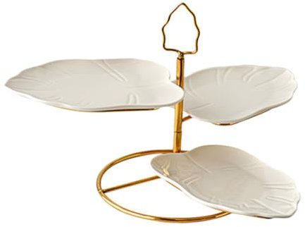 CONGARTENO 1satz Etagere Drei Abnehmbarer Servierplatte Und Stabiler Eisenbasis Für Obst Snacks Und Desserts Bei Hochzeiten Und Feiern