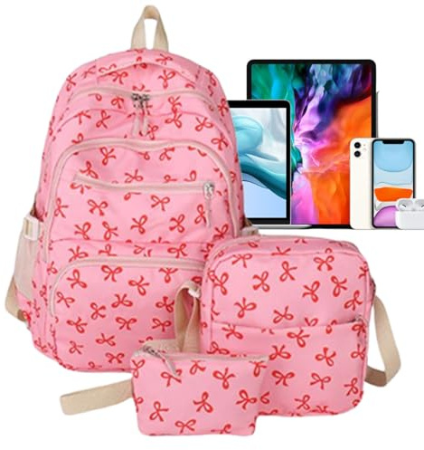 Damryggsäck - Rosett Laptop Ryggsäck - Lättvikts Söt Kapacitet Organizer För Resor Lärare Utomhus Turist Affärsresa Flyg