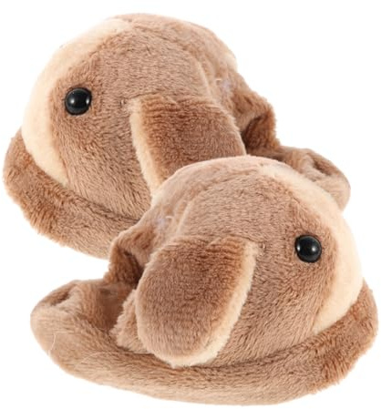 FRCOLOR Doll Shoes Plush Slippers Animal-themed Warm Winter Footwear for Dolls Cute Cartoon Design Dressing Accessories Dollhouse Pretend Play Supplies
