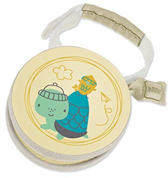 MAM Pod Schnullertasche, praktisch für die Aufbewahrung von 2 Schnullern, Schnullerbox mit Klettverschluss zur flexiblen Befestigung, Schildkröte
