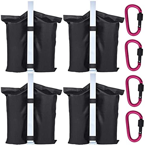 Feibmir 4 Pavillon Sandsäcke und 4 Karabiner,Verwendet Um Das Bein Gewicht von Pop Up Pavillons zu Erhöhen, Gartenzelte, Sonnenschirme, Trampolin
