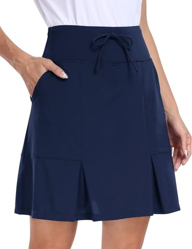 MoFiz Falda de Tenis para Mujer Falda de Golf con pantalón Interiores,hasta la Rodilla,Cintura Alta,para Tenis,Golf Deportes de Verano