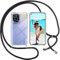 ISOI Funda con Cuerda para OPPO Find X5, Carcasa Transparente TPU Suave Silicona Case con Correa Colgante Ajustable Collar Correa de Cuello Cadena Cordón, Negro