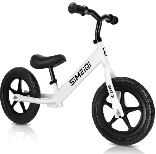 SIMEIQI 12 Inch Kids Balance Bike for Toddler 2-4 Years Boys Girls No Pedal Training Push Bike Lightweight Adjustable Handlebar and Seat