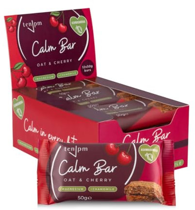 Calm Bars - Healthy, Functional Snack Bar, Ashwagandha, High Fibre, Low Calorie, box of 12 Bars