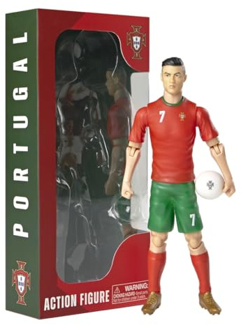 Megableu - Figurine Foot Ronaldo - 20 cm - Grande Figurine Footballeur Réaliste & Articulée - Licence Officielle - 10 Points d’Articulation - Jouet Football Equipe Portugal - Idée Cadeau Fans Ronaldo