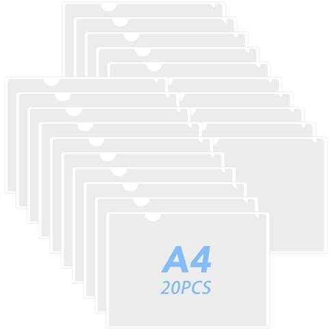 20 Stück Prospekthüllen A4 Klarsichthüllen Transparente Selbstklebende