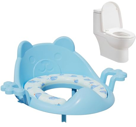 Asiento de Entrenamiento para Baño Infantil,Almohadilla y Transpirable con Asas,de Asiento de Entrenamiento para Inodoro - Para Niños Viajes Hogar Baño Interior Exterior Camping Autocaravana Dormitori