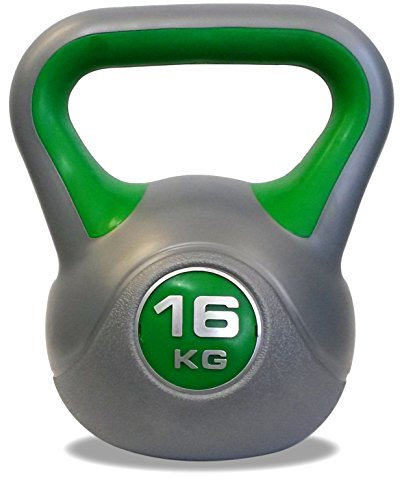 DKN Vinyl Kettle Bell - Grey/Green, 16 kg