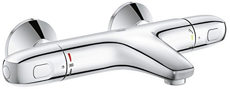 GROHE Grohtherm 1000 - Thermostat-Wannenbatterie (Eigensicher gegen Rückfließen, Sicherheitssperre bei 38°C, Wandmontage), chrom, 34155003