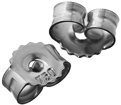 NKlaus 1 Paar 750 Weißgold 18 Karat Gold 5,2mm Gegenstecker für Ohrstecker Ohrringe Ohrstopper Pousetten Ohrmutter Butterfly Schmetterling Verschluss Loch: 1,1mm 4819