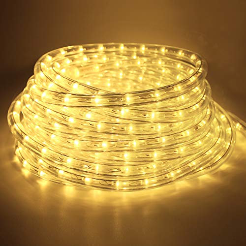 COCOMIA 14M Tubo luminosa a LED per Esterni, Flessibile Fiabe a LED Tubo per Esterna Interna Impermeabile per Giardino, Natale, Matrimonio, Feste, Adatto per Interni ed Esterni Bianca Calda