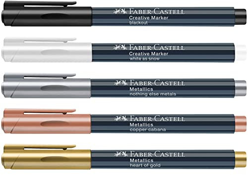 FABER-CASTELL 205011 - Creative Marker Set, mit zwei Creativ Markern und drei Metallic Markern