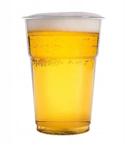 rg-vertrieb Bierbecher Partybecher Trinkbecher Mehrweg 0,4L Ausschankbecher 400ml Plastikbecher klar (50 Stück)