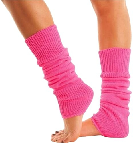 Lizzy Leg Warmers Rainbow Florescent Stripe | 80s Neon Teen Womens Adult Girl Fancy Dress Accessories Dance ware Hen Party Tutu Accessory | One Size
