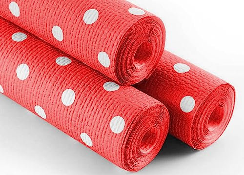 BIANCHERIAWEB Rollo de mantel de lunares para fiestas, 100 % papel resistente, fabricado en Italia, 5 m x 1,20 m, color rojo