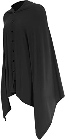 WATIIFUFU Châle D'allaitement Multifonction en Coton Noir Boutons Réglables pour Mamans, Couverture de Soins Infirmiers Respirante, Protection de Confidentialité, Usage Intérieur