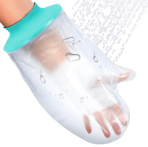 BelleVive Protector de escayola para mano, impermeable, para ducha después de la cirugía, protector de yeso suave y cómodo para muñeca, dedo, bolsa de yeso reutilizable para vendajes