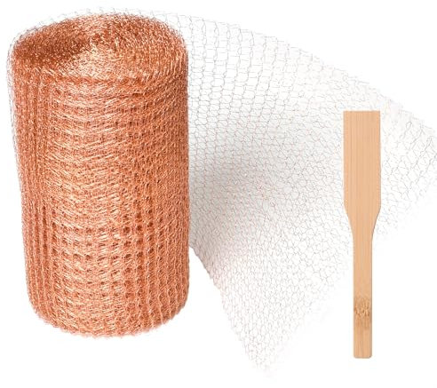 Pumwoy Filet en Cuivre 127mm*10m Rouleau de Maille en Cuivre, Grillage en Cuivre Ruban de Cuivre Contre Les Escargots, Cuivre Anti Limace, Grillage Anti Rongeur Limaces et Escargots