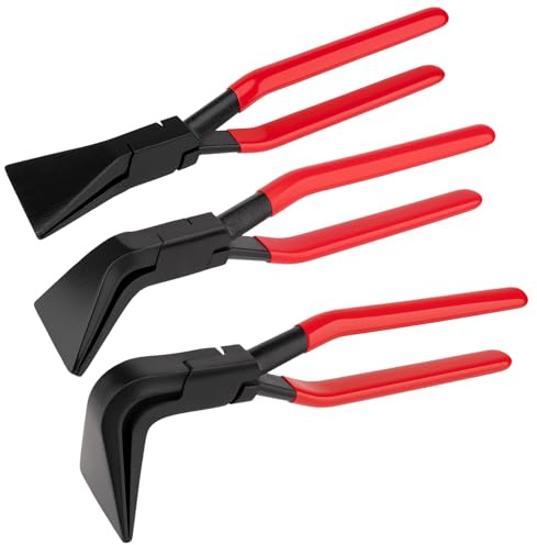 Jiimee Set di 3 pinze a mano per lamiera, con testa dritta, 45 e 90 gradi, larghezza ganasce 60 mm, set di pinze piegatrici per piegare e appiattire lamiere