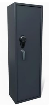 BRICOZONE Armadio Portafucili Blindato In Acciaio Con Serratura Di Sicurezza Chiusura Multipunto Vano Munizioni Antigraffio Certificato Custodia Armi Domestica Professionale Grigio Scuro (2 Posti)