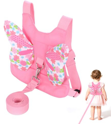 Toddler Reins for Walking 1-3 Years Girls, Safety Harness for Outdoor Activities, Adjustable Child Reins for Parks and Shopping, 1 Piece Pink Toddler Safety Solution