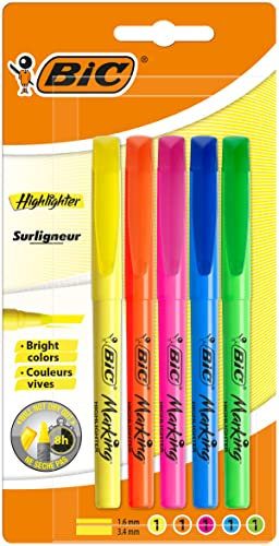 BiC 893133 Textmarker, hell, 5 Stück