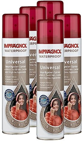 Imprägnol Universal Imprägnierspray 5x400ml: Wetterschutz für Leder, Textilien & Hightechgewebe, atmungsaktiver Schutz vor Nässe & Schmutz mit Membranfunktion - ideal für Taschen, Schuhe, Kleidung