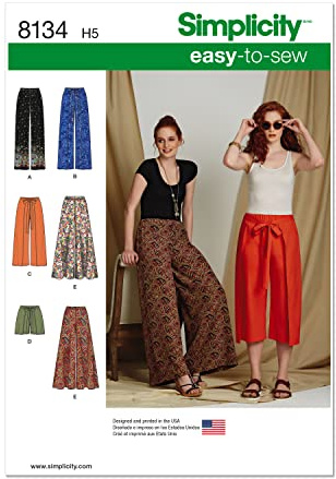 Simplicity 8134 Easy to Sew Women's Pants and Shorts Sewing Pattern Kit, Sizes 6-14