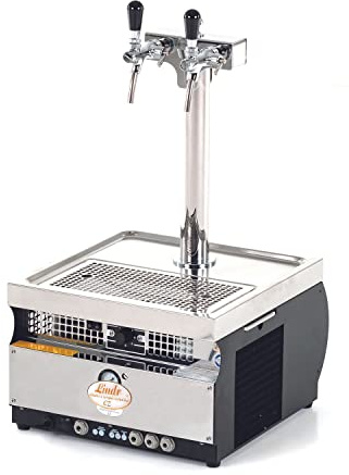 ich-zapfe Contact55 / K Profi spillatrice Birra con unità di Raffreddamento a Secco a 2 Linee in Acciaio Inossidabile, Pompa a Membrana da 70 Litri/h