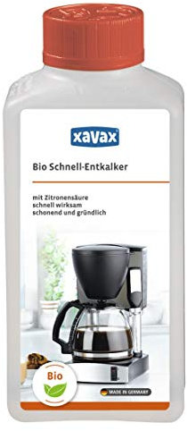 Xavax Bio Schnell-Entkalker 250 ml (auf Zitronensäure-Basis, flüssig, z.B. für Kaffeevollautomaten, Wasserkocher, Espresso-/Kaffeemaschinen, Edelstahl Oberflächen etc) Entkalkungsmittel