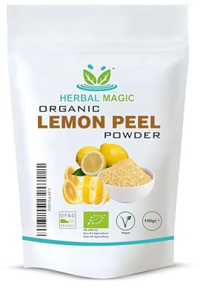 Herbal Magic's Pure & Organic Lemon Peel Powder Natural Hair Face mask - Free from additives & preservatives/chemicals - Premium Quality-100g