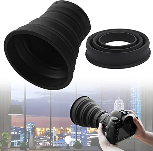 Capucha de Lente para cámara, Silicona Plegable Parasol - Plegable Lente Capó Lente Protector - Parasol para Objetivos de 72-112mm - Compatible con Canon Nikon DSLR Lente de Cámara Dia (Negro)